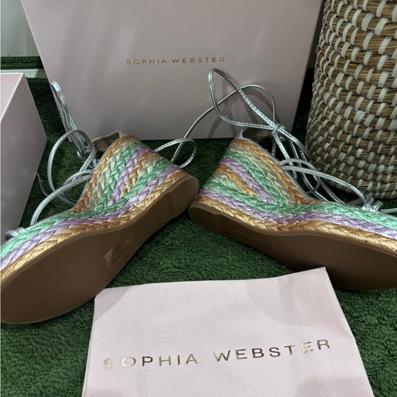 Sophia Webster Silver Multi-Color Wedge Sandals - NEW WITH TAGS - Picture 2 of 5